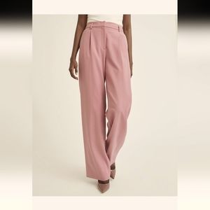 Powder Pink High-Waist Wide Leg Pant, size 4 brand:RW&co